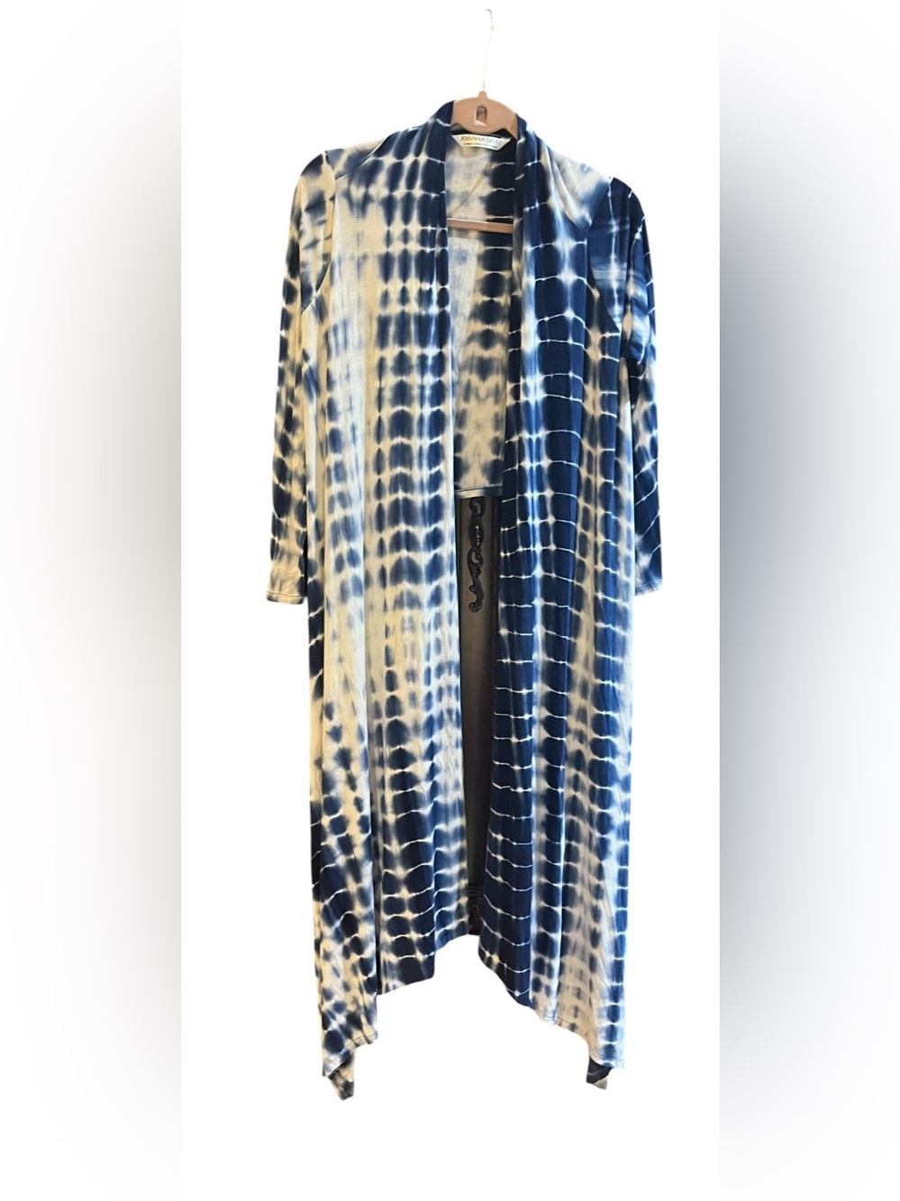 Jennafer Grace Handmade Tie Die Kimono Blue & White - Picture 9 of 10